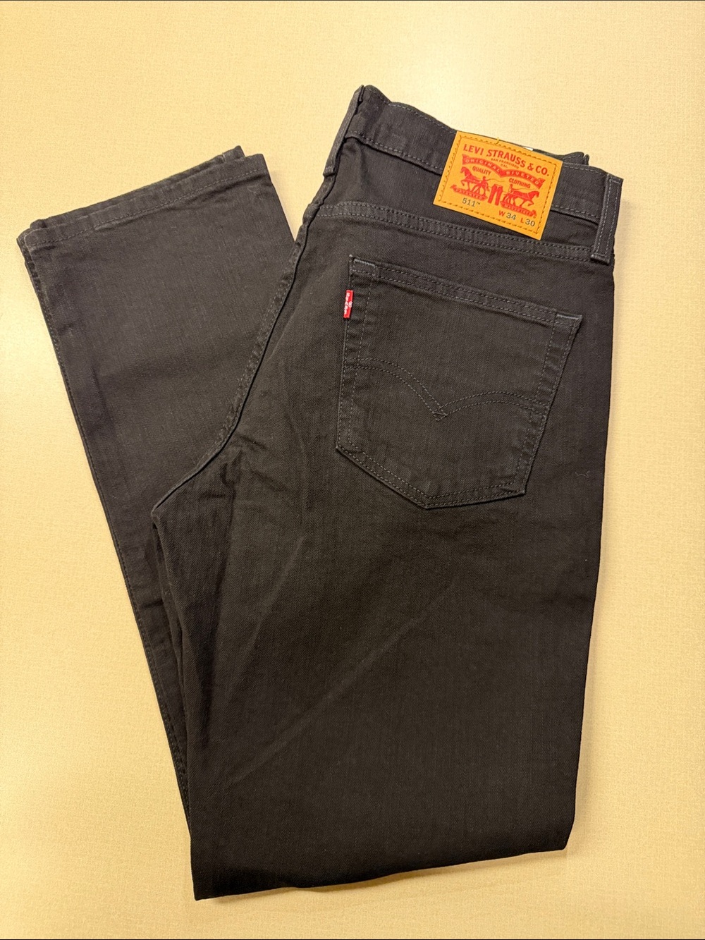 NWT Levi's Men's Black Straight Jeans size 34 X 30